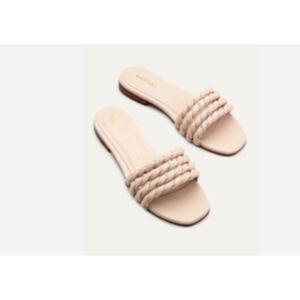 KAANAS Corcovado Twisted Strap Slide in Nude Size 9